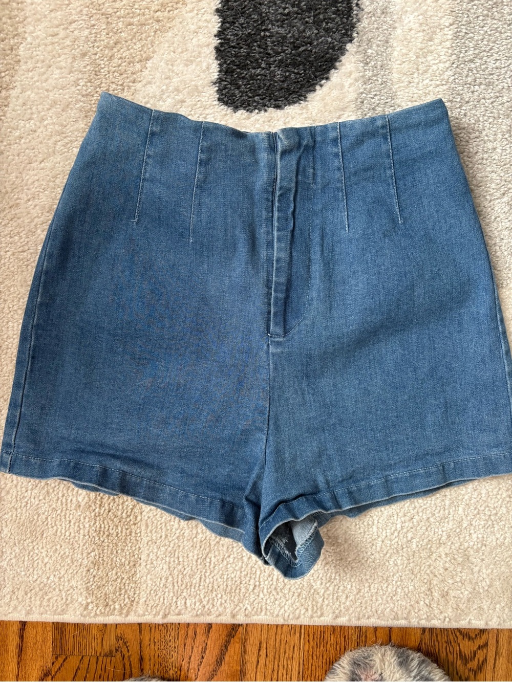 High-Rise Blue Denim Shorts for Women